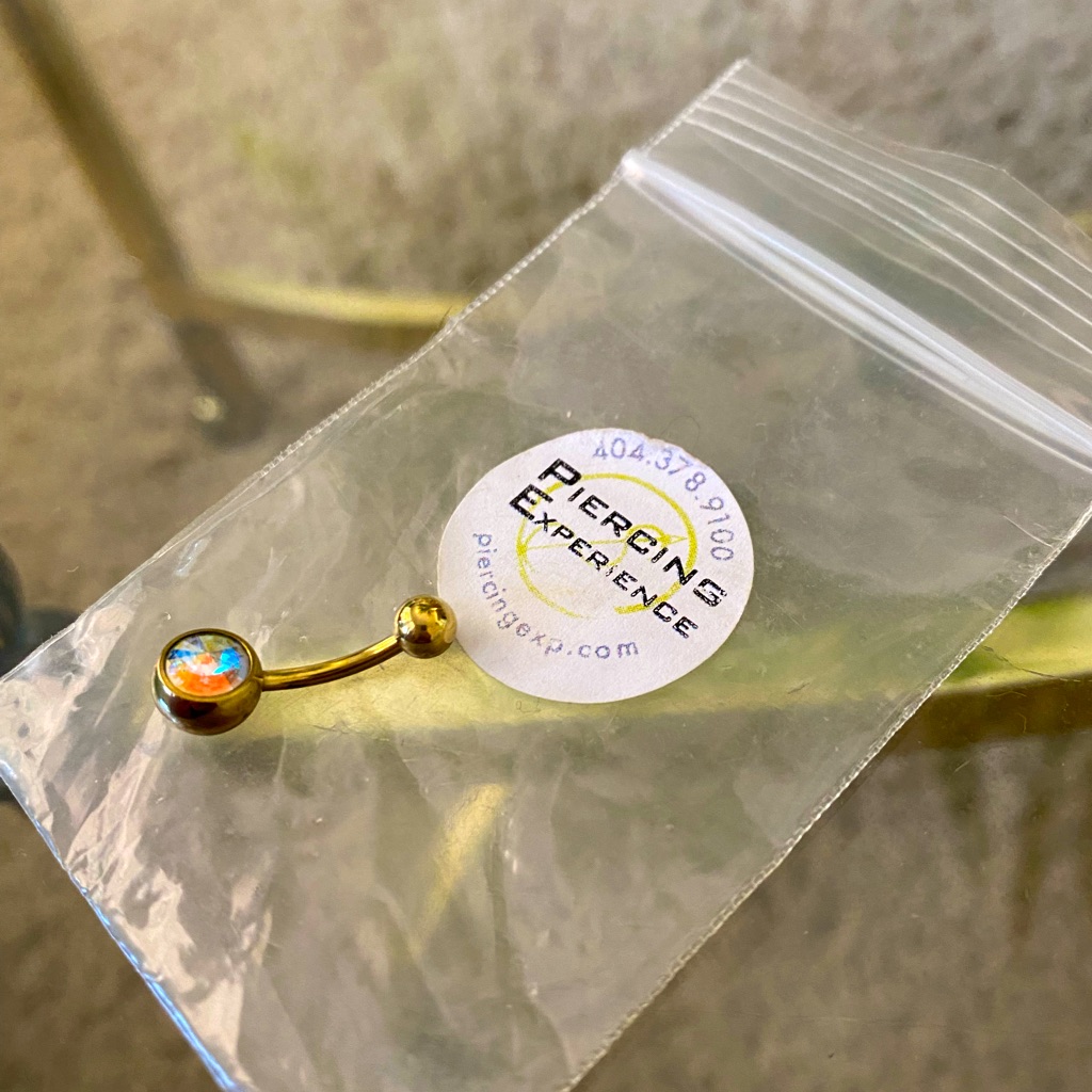 Gorgeous Gold Crystal Belly Button Ring